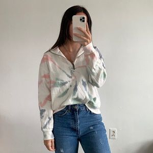 TIE DYE QUARTER ZIP FROM VINTAGE HAVANA
